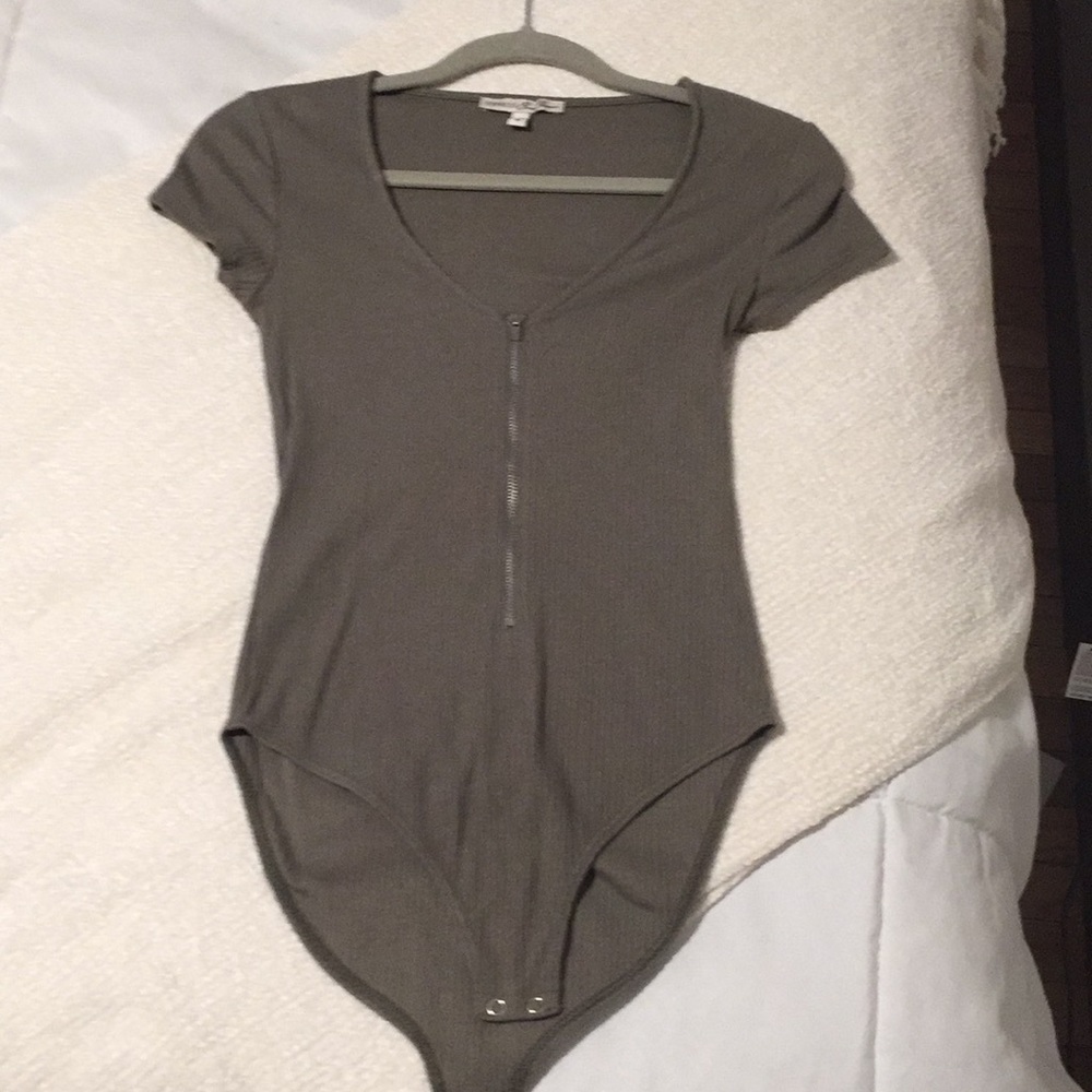 Gray/green bodysuit